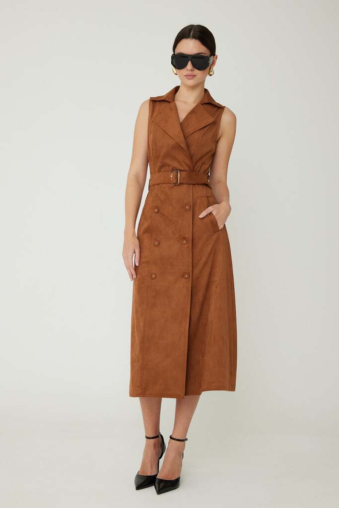 JS71 MAE SUEDE LONG DRESS