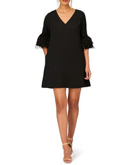 AIDAN MATTOX SHORT FEATHER DRESS