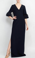 AIDAN MATTOX FEATHER SLV GOWN