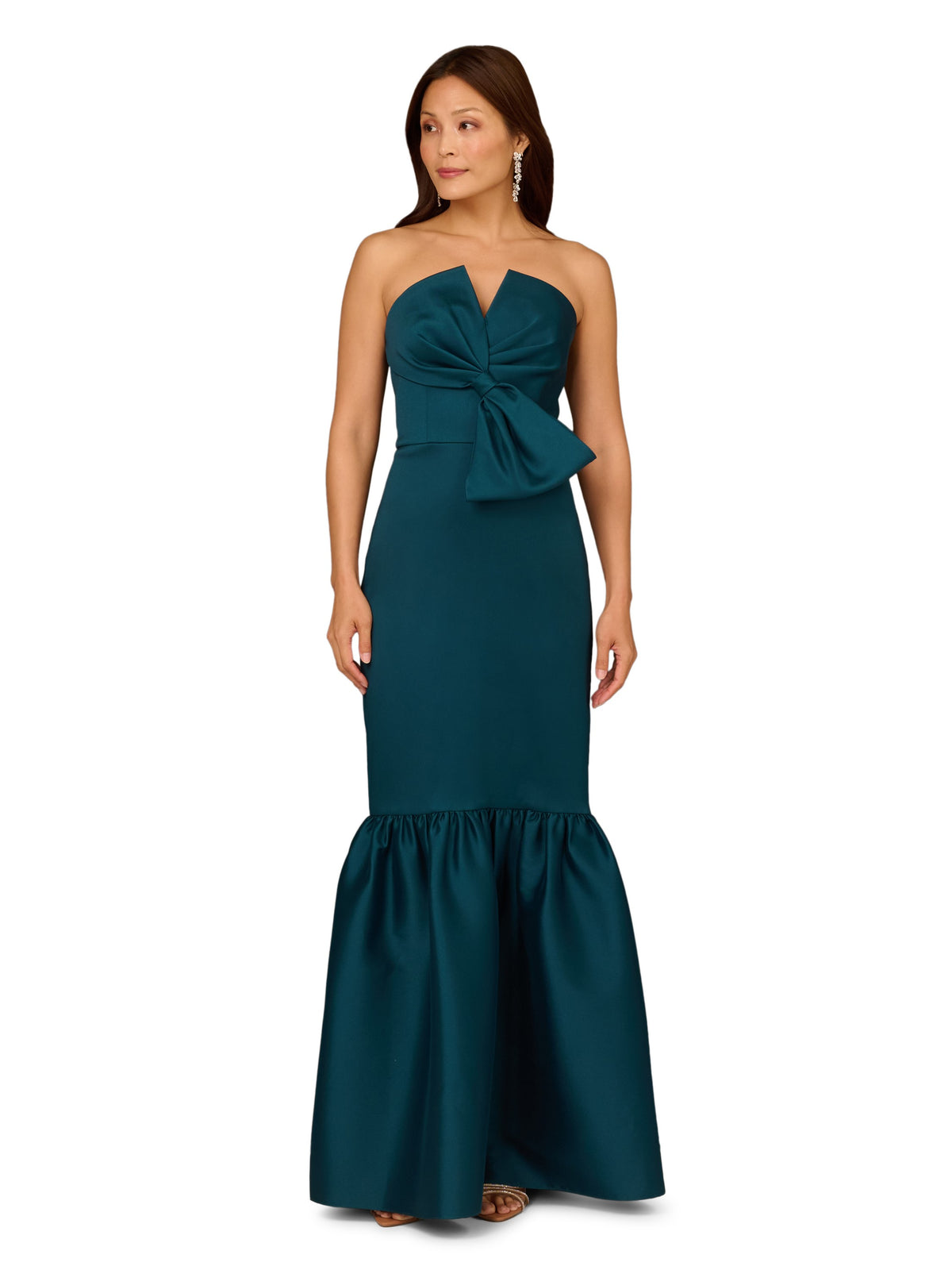 AIDAN MATTOX BOW FRONT GOWN