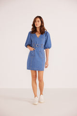 MINKPINK PEYTON DENIM MINI DRESS