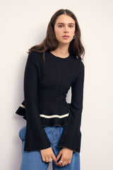 MINK PINK EMILIE PEPLUM KNIT TOP