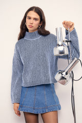 MINKPINK SANA DENIM PANELLED MINI SKIRT