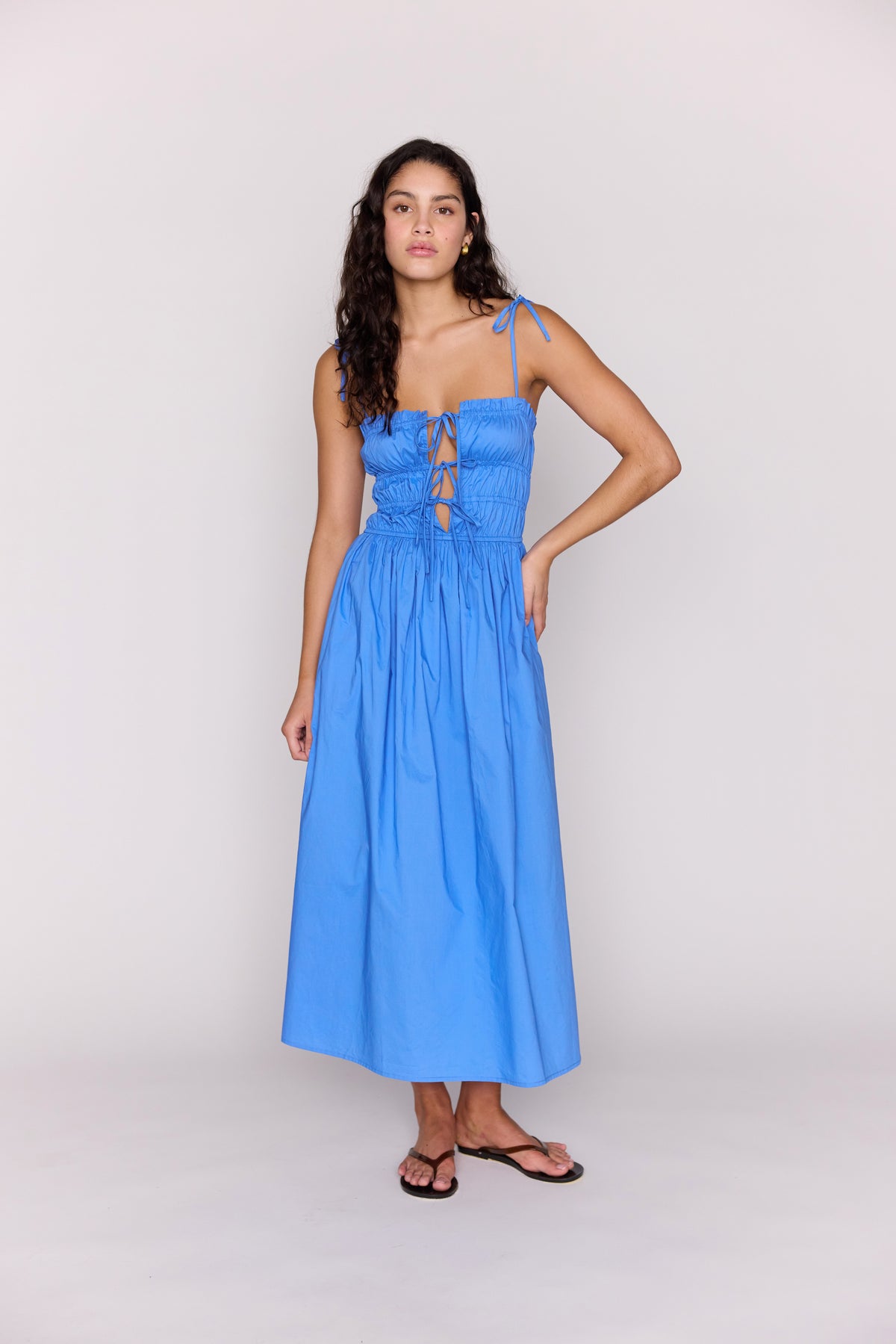 MINKPINK LIANA TIE DETAIL MIDI DRESS