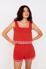 MINKPINK AMAYA EMBROIDERED TOP