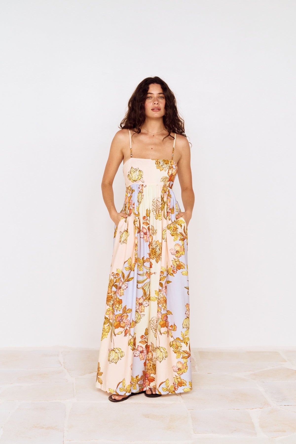 MINKPINK FIORE TIE BACK MAXI DRESS