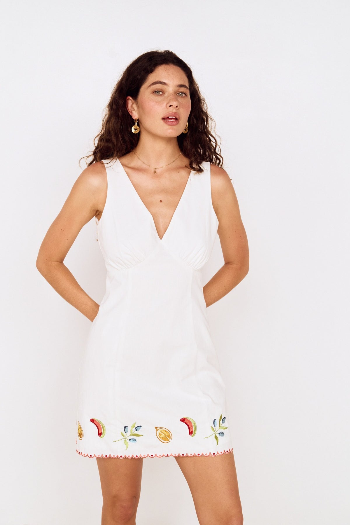 MINKPINK SANTORINI EMBROIDERED DRESS