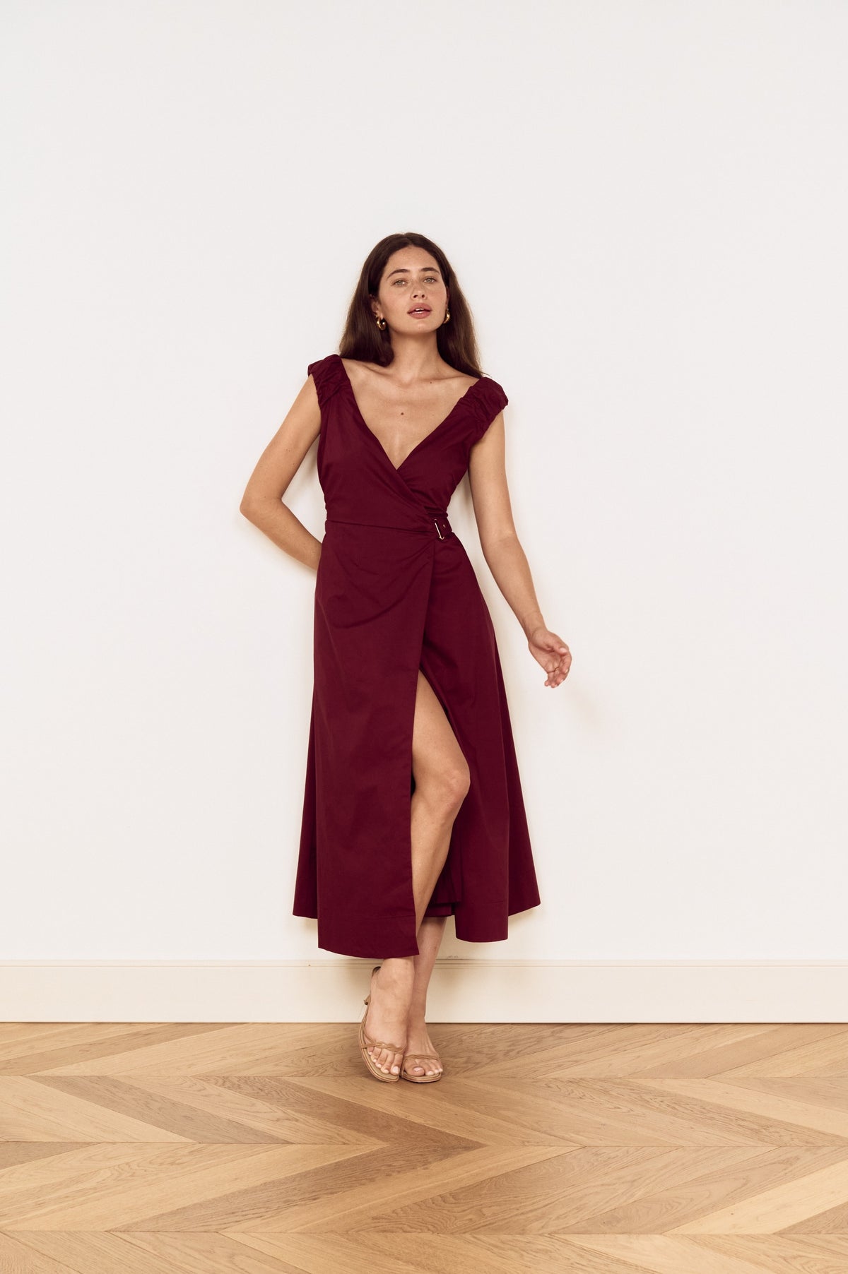 MINKPINK LOLA WRAP MIDI DRESS