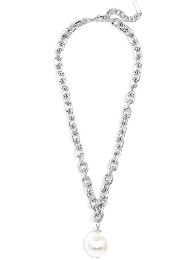 ZENZII CHAIN & PEARL PENDANT NECKLACE