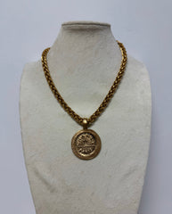 YOCHI CHANEL EMBOSSED COIN NECKLACE