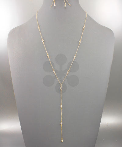 GS CZ DROP Y NECKLACE
