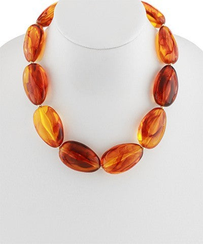GS OVAL AMBER NECKLACE