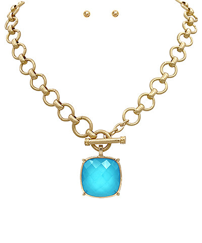 GS BIG STONE PENDANT NECKLACE