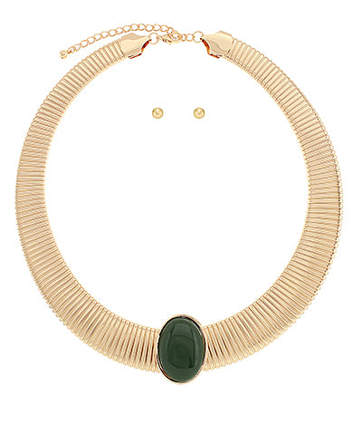 GS 33MM OVAL STONE OMEGA CHOKER