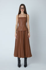 JS71 NIA FAUX LEATHER SKIRT