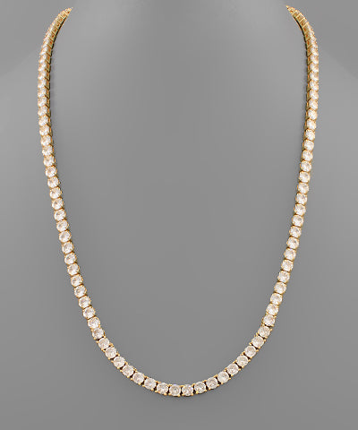 GS CZ 5MM TENNIS NECKLACE