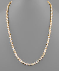 GS CZ 5MM TENNIS NECKLACE