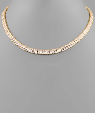 GS CZ CHOKER NECKLACE