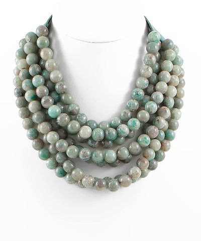 GS AGATE BALL BEADED NECKLACE