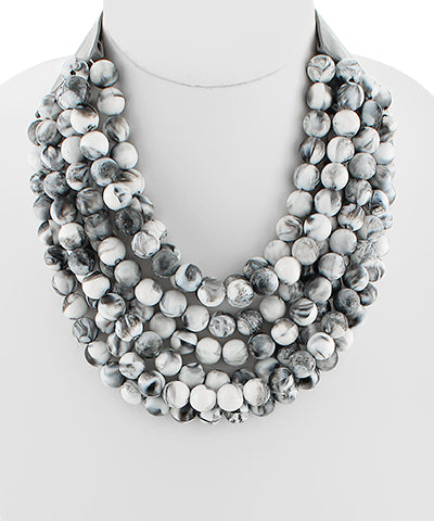 GS AGATE BALL BEADED NECKLACE