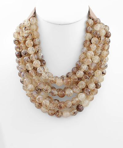 GS AGATE BALL BEADED NECKLACE