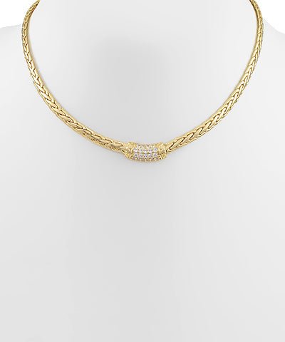 GS CZ CHARM & SOLID CABLE CHAI