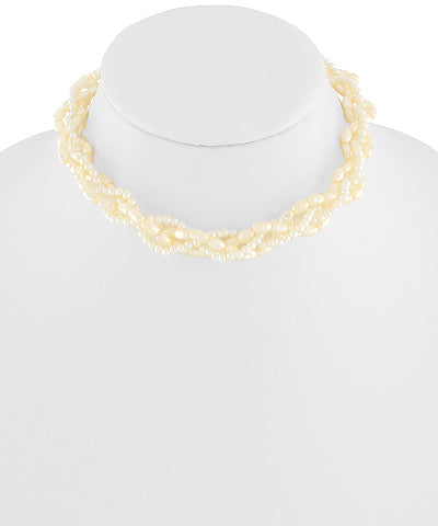 GS TWISTED ROUND PEARL NECKLACE