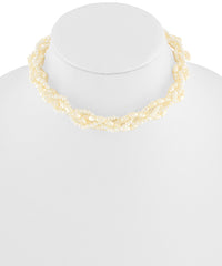 GS TWISTED ROUND PEARL NECKLACE