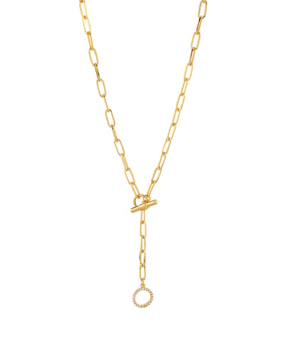 GS RING W/ CRYSTAL PAPERCLIP Y SHAPE NECKLACE