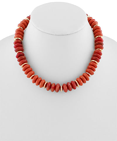 GS COLOR WIDE MARBLE BEAD NECKLACE