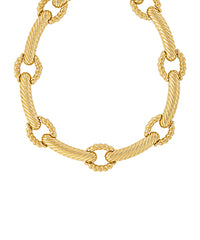 GS TEXTURED OVAL & BAR LINKED CHOKER