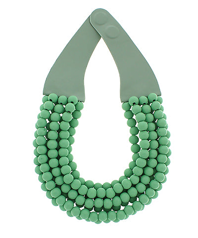 GS WOOD BEAD NECKLACE