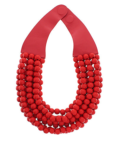 GS WOOD BEAD NECKLACE