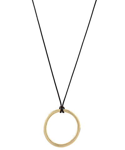 GS LARGE RING PENDANT CORD NECKLACE