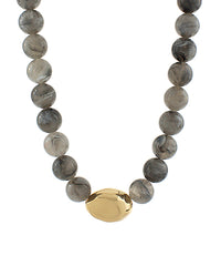 GS MARBLE STONE BALL & ACCENTED ORGANIC NECKLACE