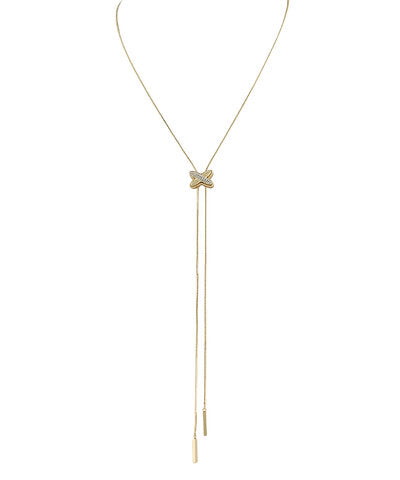 GS PAVE X ADJUSTABLE NECKLACE