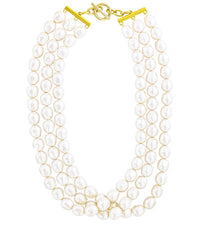 GS 3 ROWS BAROQUE PEARL NECKLACE