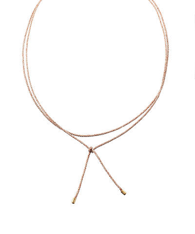 GS END BAR METALIC LARIAT CORD NECKLACE
