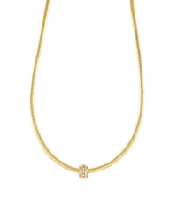 GS PAVE BARREL OMEGA CHAIN NECKLACE