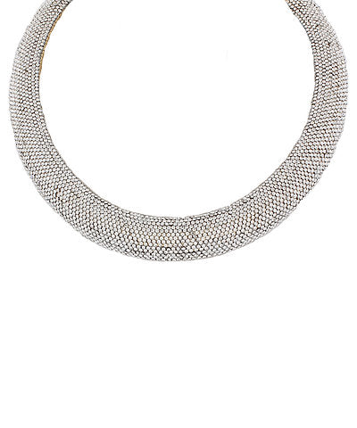 GS WIDE AND PAVE NECKLACE