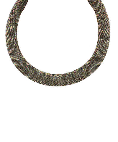 GS WIDE AND PAVE NECKLACE