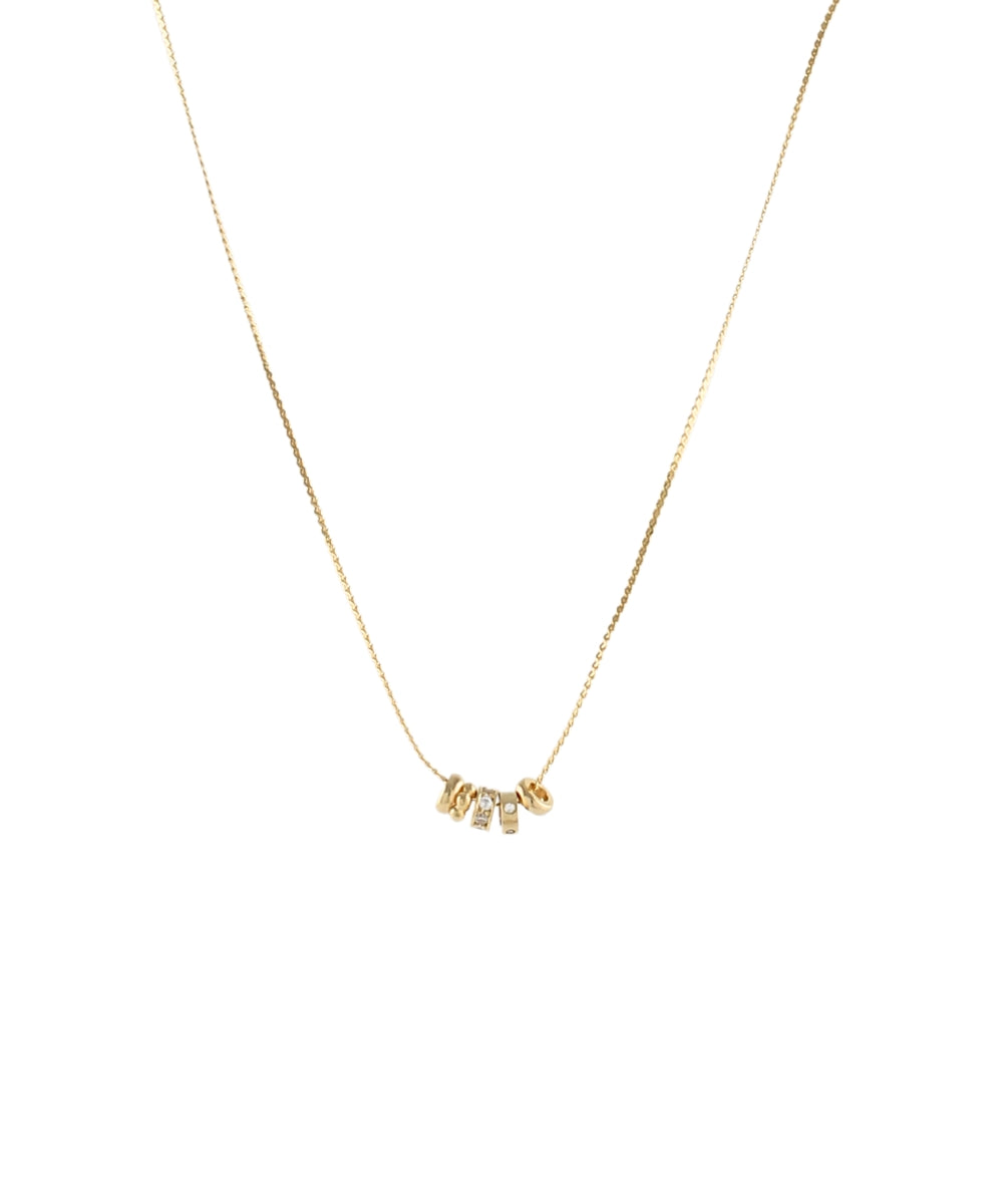 GS 5 PAVE CZ RONDELLE RING NECKLACE