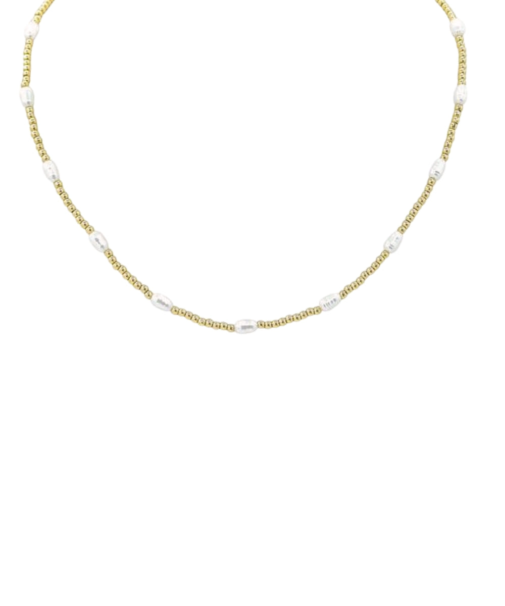 GS BAROQUE PEARL STATION AND BEAD NECKLACE