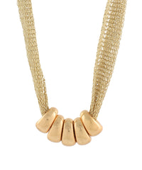 GS GEOMETRIC TRAPEZOID & MESH NECKLACE