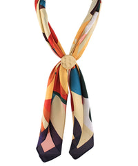 GS PRINTED SCARF ADJUSTMENT ROUND RING NECKLACE
