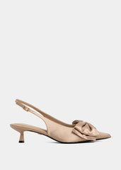 SHU SHOP NORA SATIN BOW HEEL