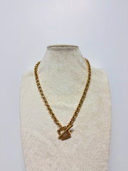 YOCHI CHAIN NECKLACE WITH TWO TOGLE AND SQUARE