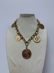 YOCHI 5 COIN NECKLACE
