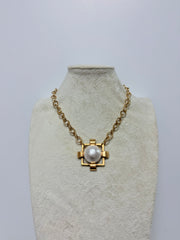 YOCHI NY SQUARE W/ STONE NECKLACE