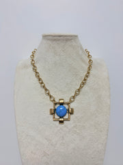 YOCHI NY SQUARE W/ STONE NECKLACE